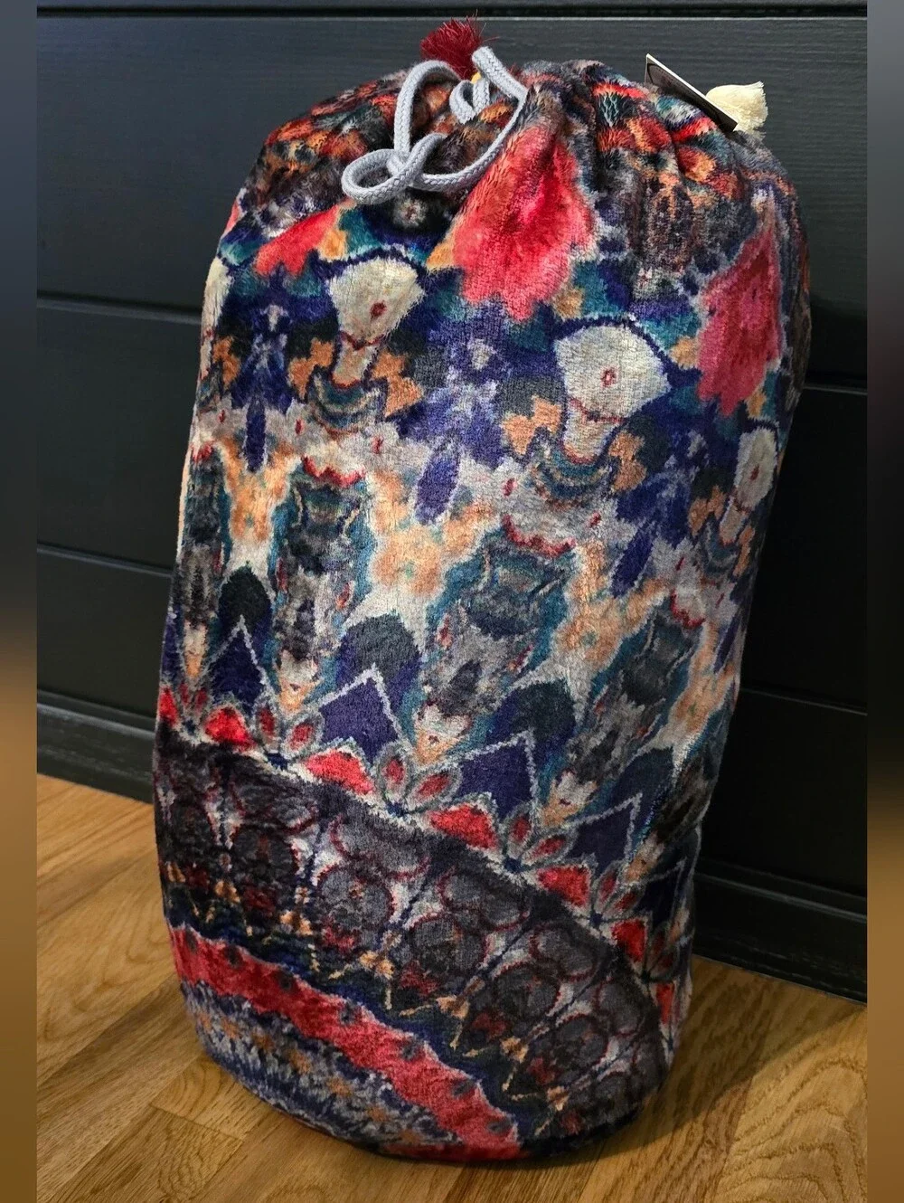 Johnny Was Biya Circle Cozy Blanket One Sz Multicolor Reversible Travel Bag NWT